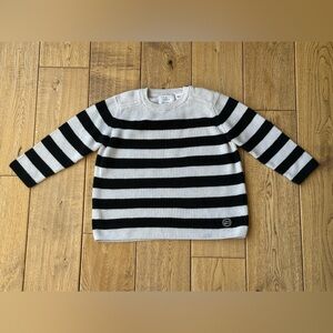 Zara Baby Knit Wear Black and Gray Striped Sweater size 2-3